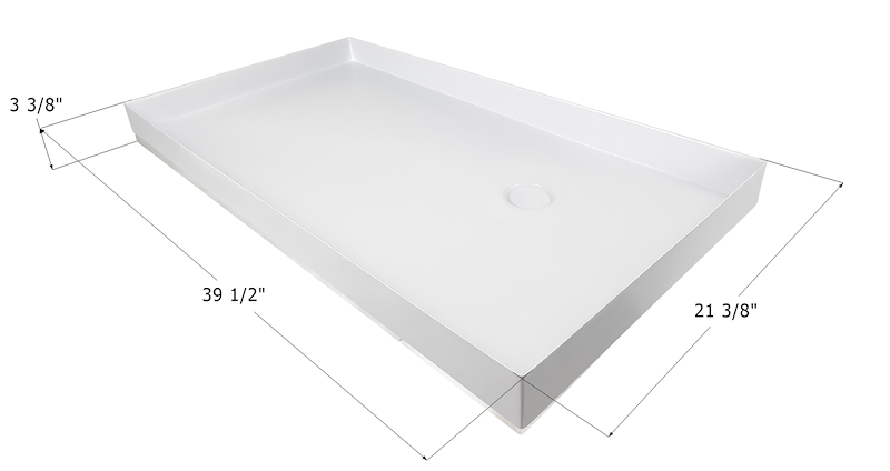 Icon SP500 39-1/2" x 21-3/8" RV Shower Pan – Polar White ABS (14069)