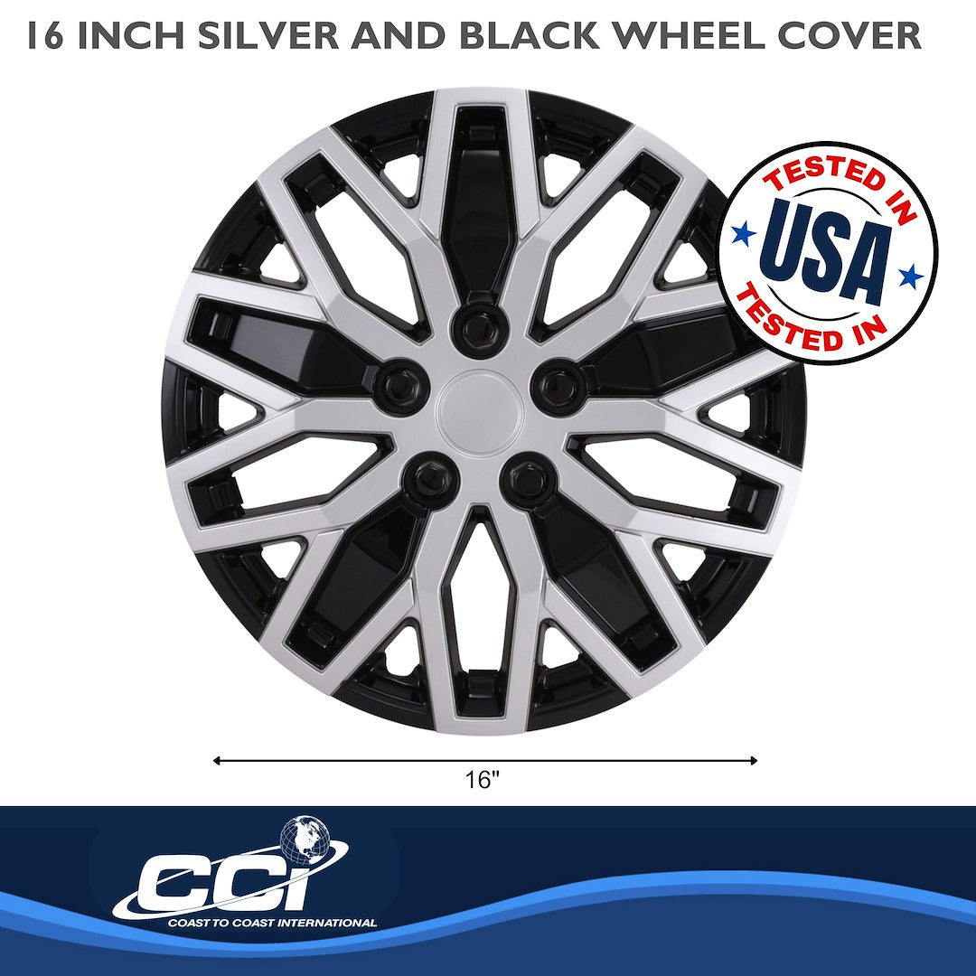 Coast To Coast 105116SB 16-Inch Black/Silver U-Spoke Covers - image 3