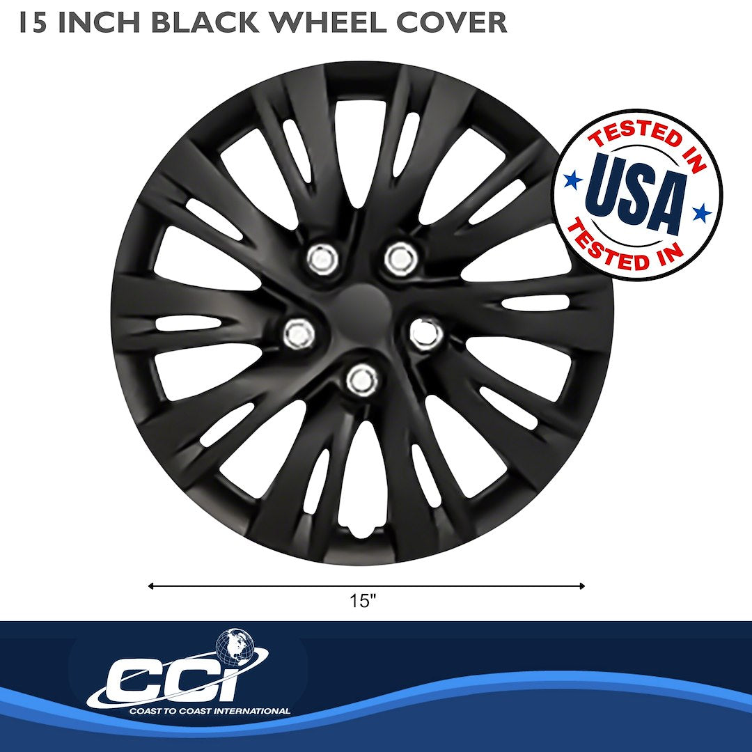 Coast To Coast 103715BLK 15-Inch Black Split-Spoke Wheel Covers - image 2