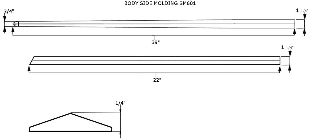 Coast To Coast SM601 Chrome Side Molding, 22/39-Inch - image 2