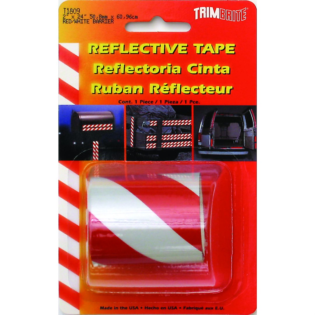 Trimbrite T1809 Red/White Reflective Barrier Tape