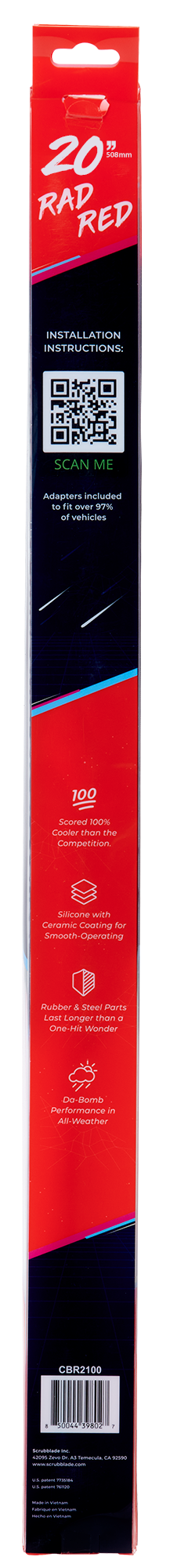 Scrubblade CBR2000 Red Silicone ShadeBlade Wiper
