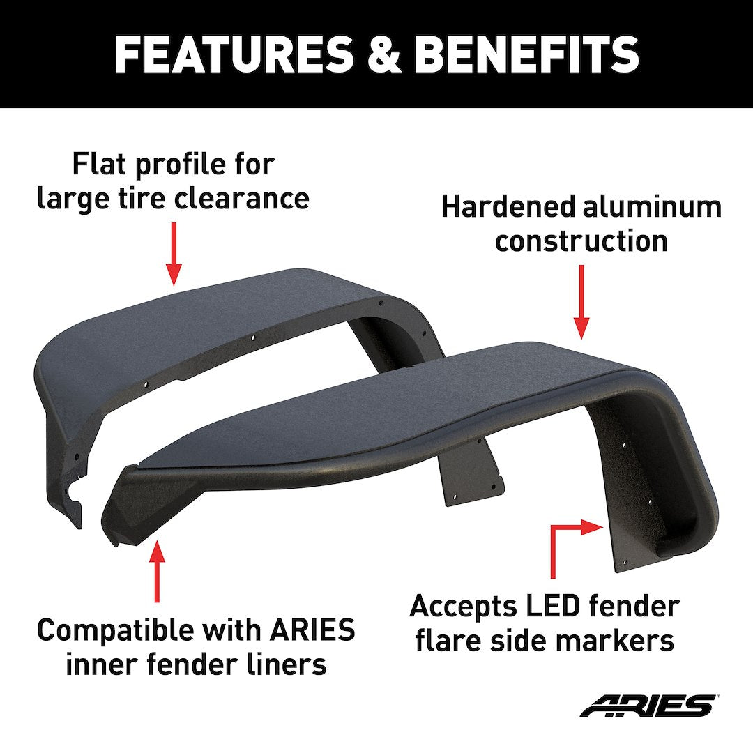 Aries Flat Style Fender Flare 1500203 - image 3