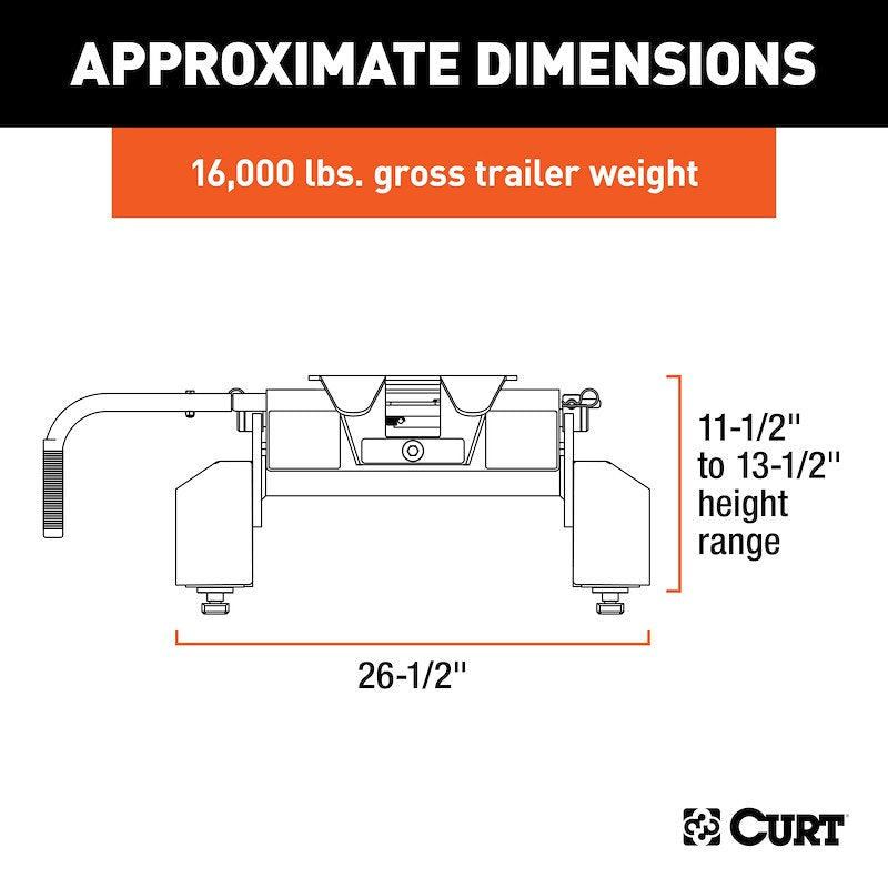 CURT 16097 E16 16K Fifth Wheel Hitch for GM Puck System