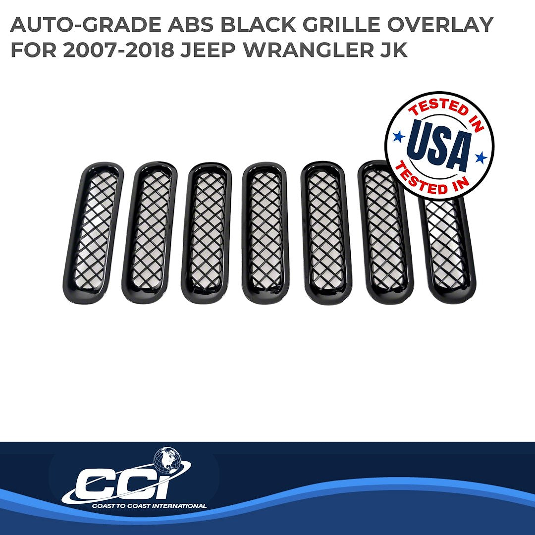 Coast To Coast GI414BLK Wrangler JK Black Mesh Grille Overlay - image 2