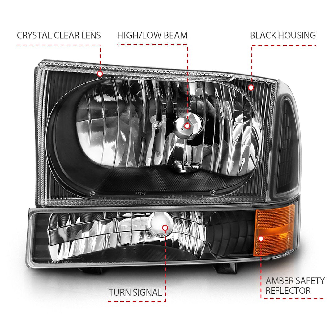 ANZO USA Reflector Beam Uses OEM Bulb And Socket Headlight Assembly 111457 - image 4