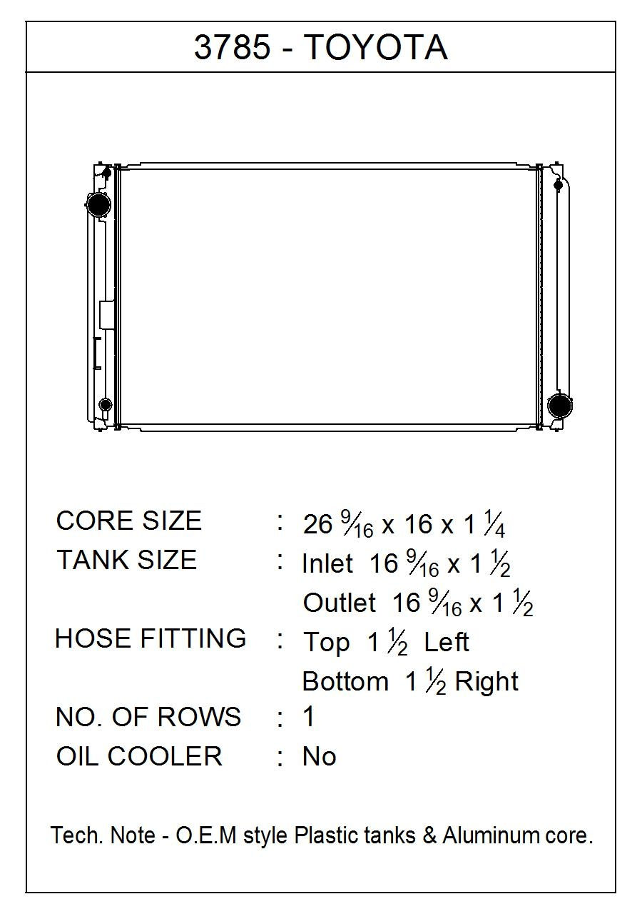 CSF 3785 RAV4 2.5L CVT Aluminum-Core Radiator - image 2