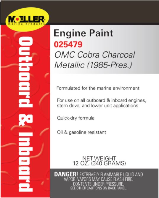 MOELLER Marine Products 12 Ounce OMC Cobra Charcoal Metallic (025479)