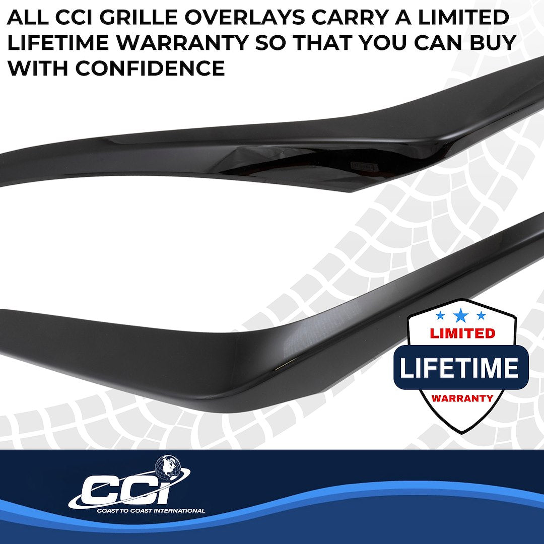 Coast To Coast GI207BLK Gloss Black Bar Grille Overlay Pair - image 4