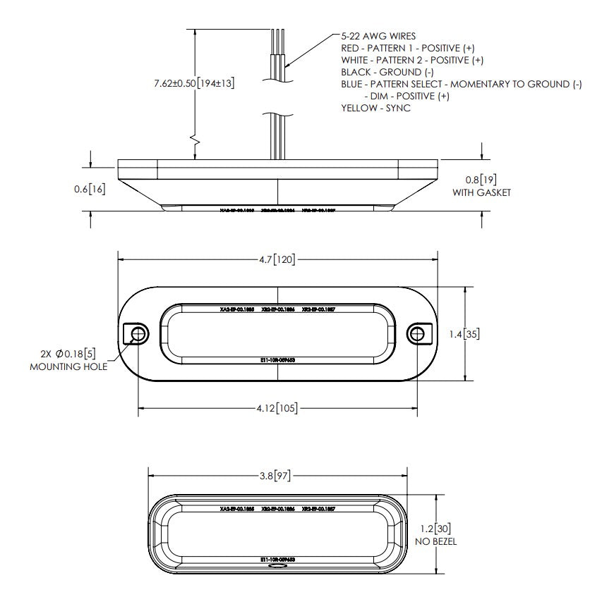 Ecco ED3704G Four-LED Directional Mini Warning Bar