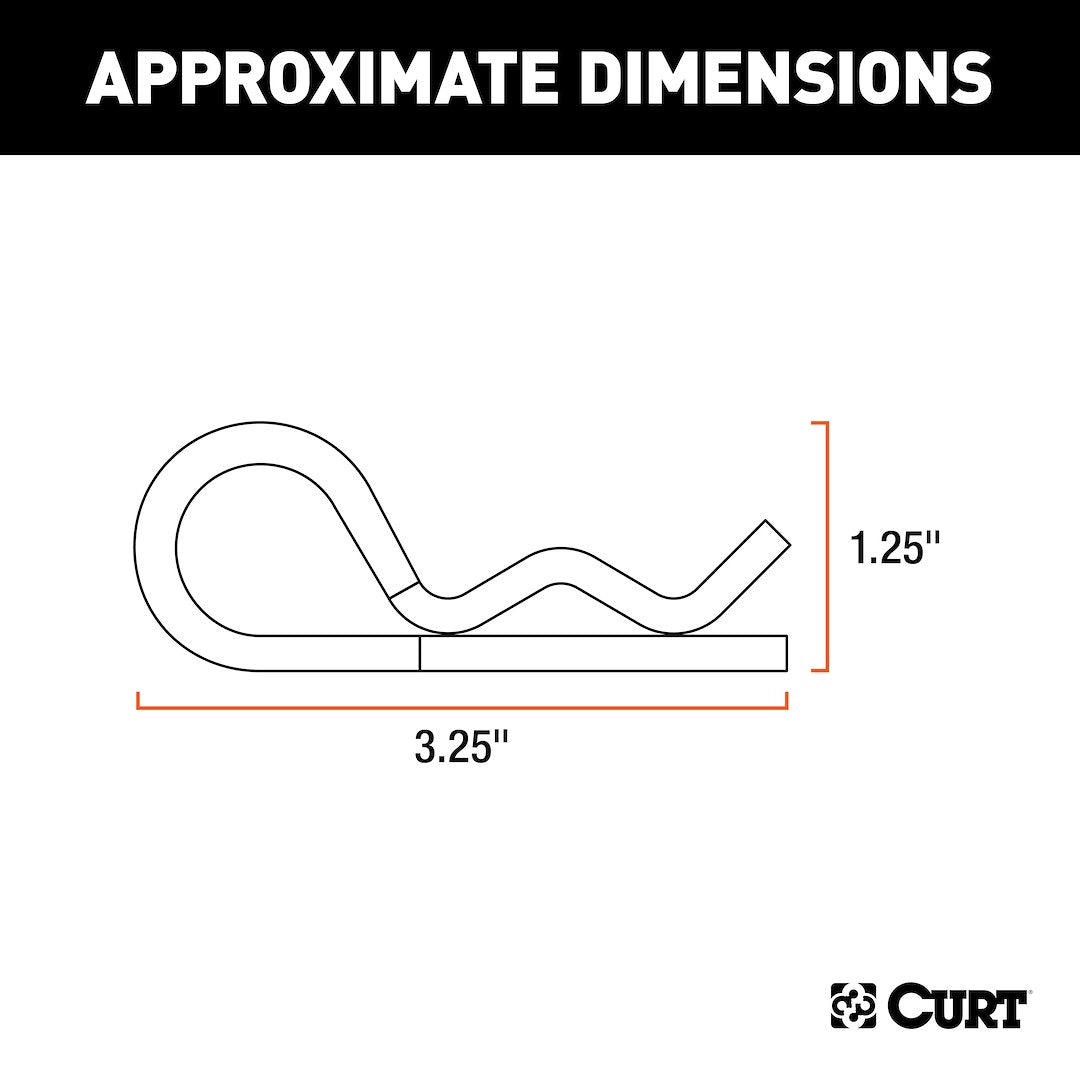 CURT Trailer Hitch Pin Clip (21601) – Length (In): 3-1/4 Inch