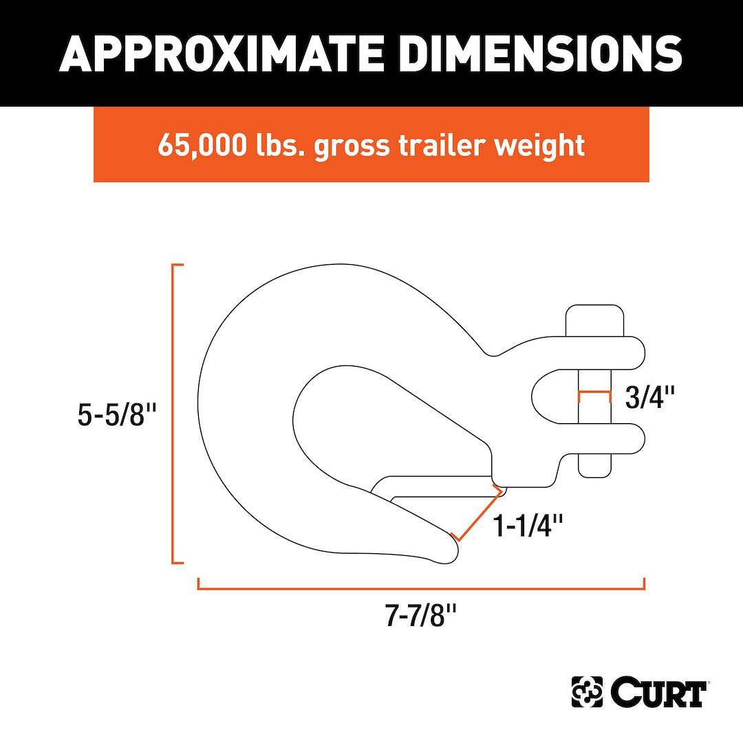 Curt 81920 Trailer Safety Chain Hook - image 2