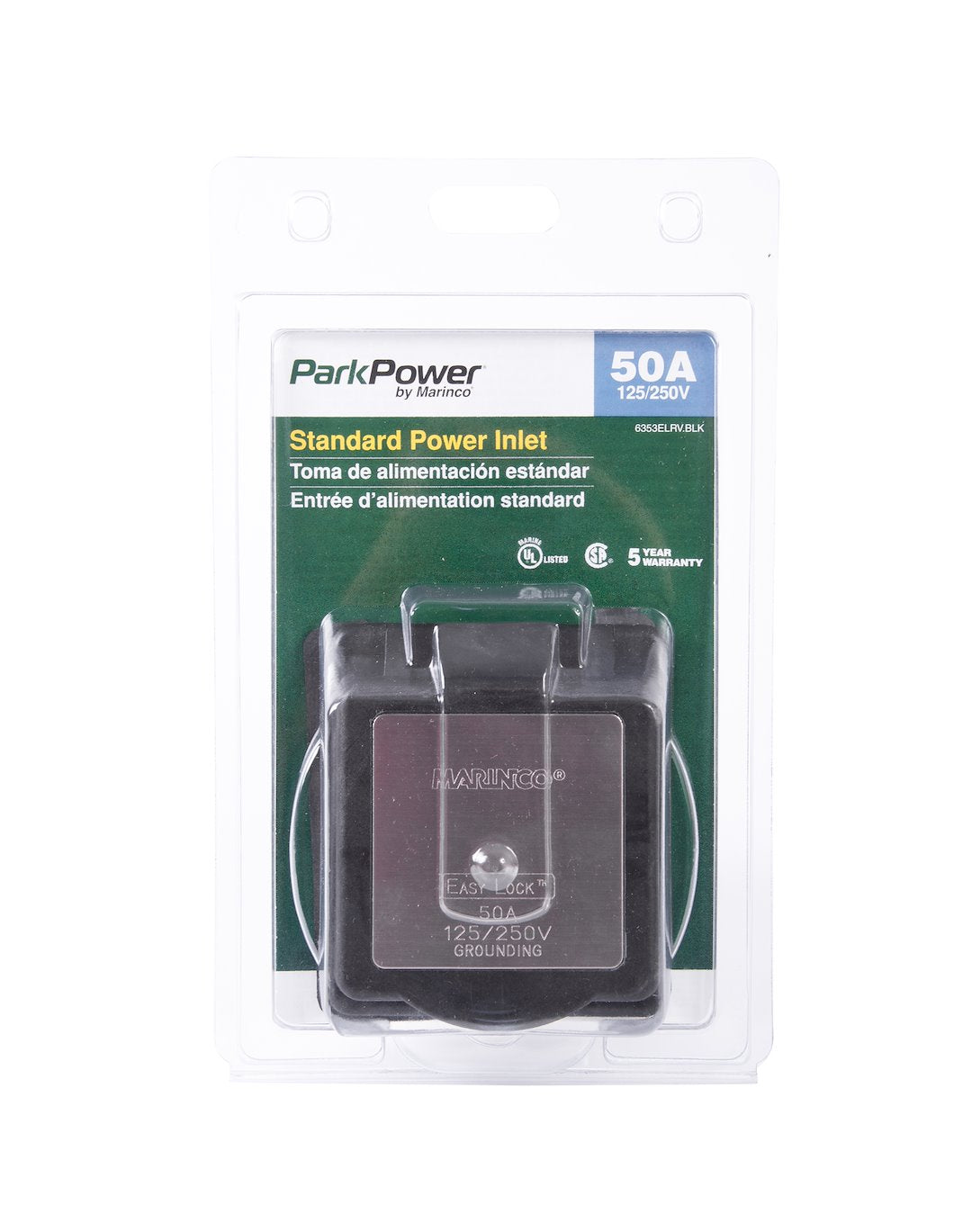 Marinco 6353elrv.Blk Power Inlet Port - image 3