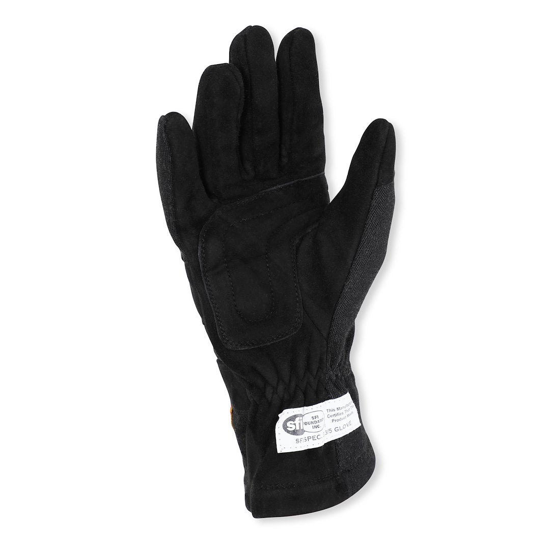 Racequip 355003 Two-Layer Black Racing Gloves, Medium