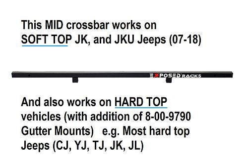 Exposed Racks 8-00-9602-BK 51-Inch Black Middle Crossbar