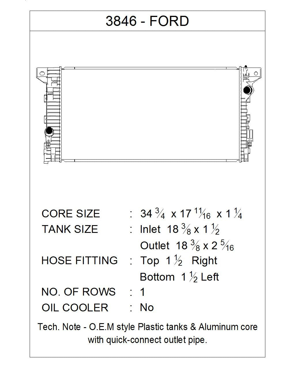 CSF 3846 F-150 3.3L Crossflow Radiator, Top-Right Inlet - image 2