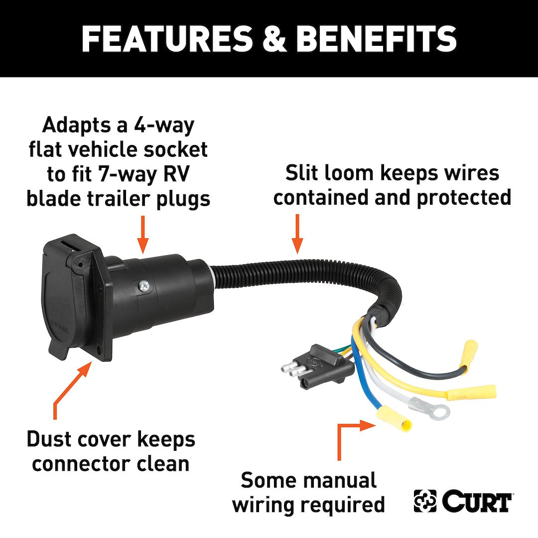 Curt 57184 Trailer Wiring Connector Adapter - image 4