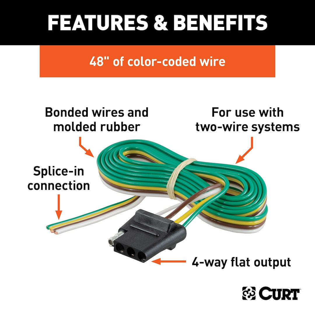 CURT Semi-universal 4 Flat Trailer Wiring Connector (58042)