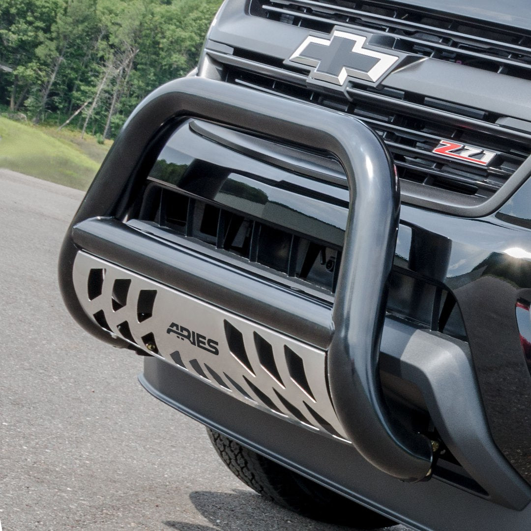 Aries B35-2010 Bull Bar Black Semi-Gloss Powder Coated 3 Inch Yes with skid plate - image 1