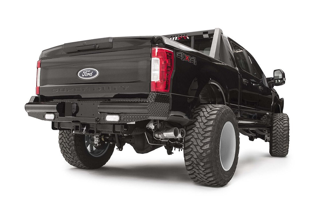 Fab Fours FS17-T4150-1 Black Steel Rear Bumper for Ford