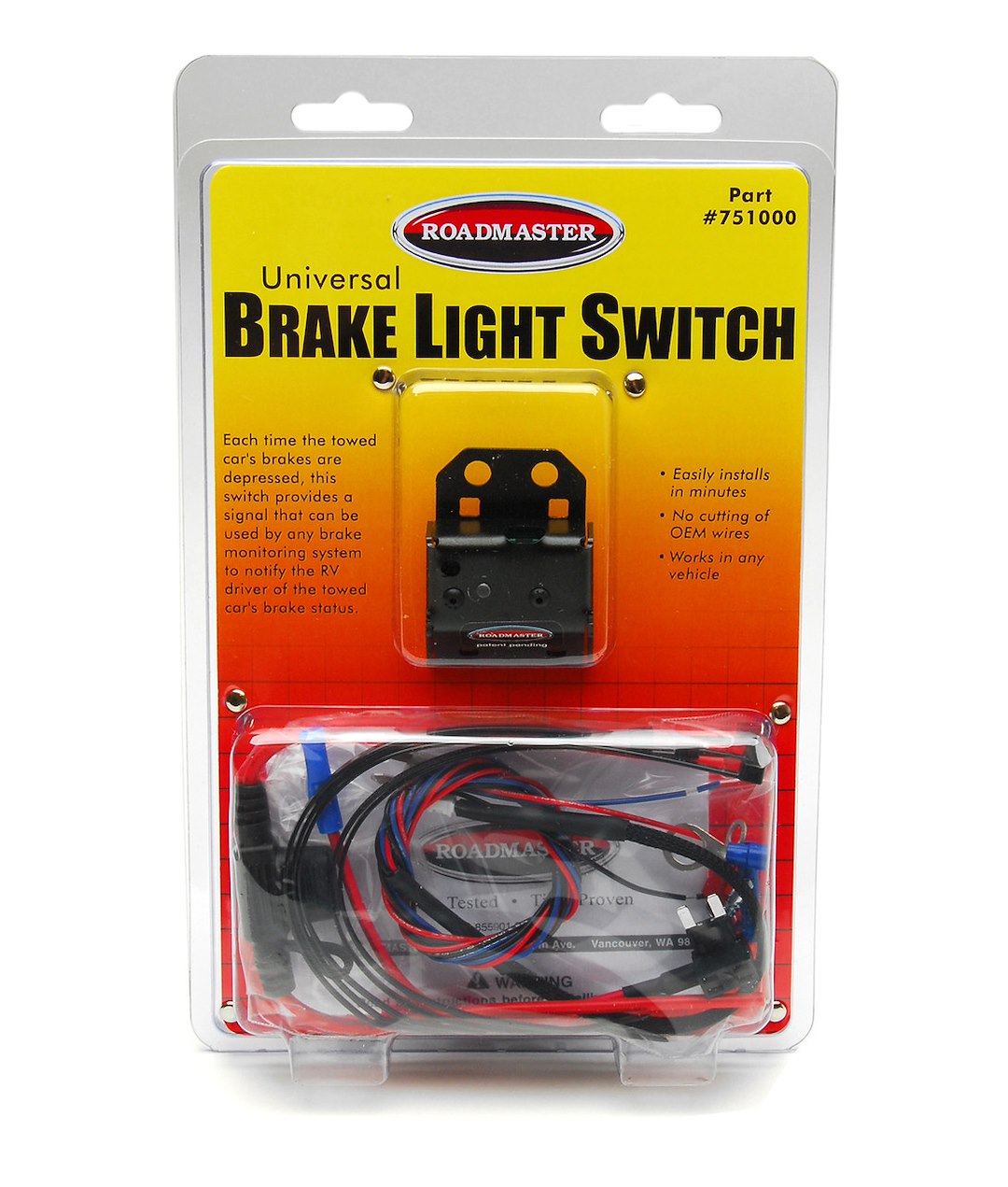 Roadmaster 751000 Towed Vehicle Brake Monitor Light Switch Kit - image 2