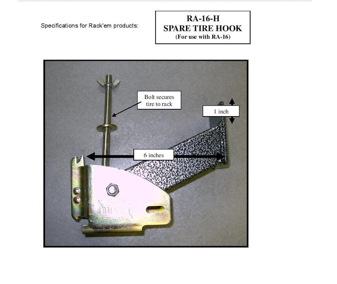 Rack-Em Ra-16h Spare Tire Carrier