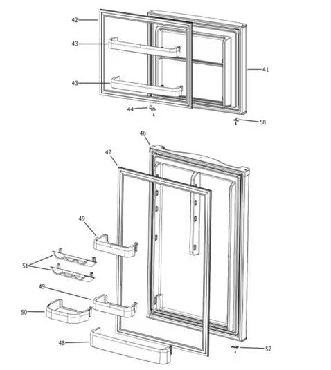 GE WR78X32432 Lower Refrigerator Door – Fits GPV10FSNSB