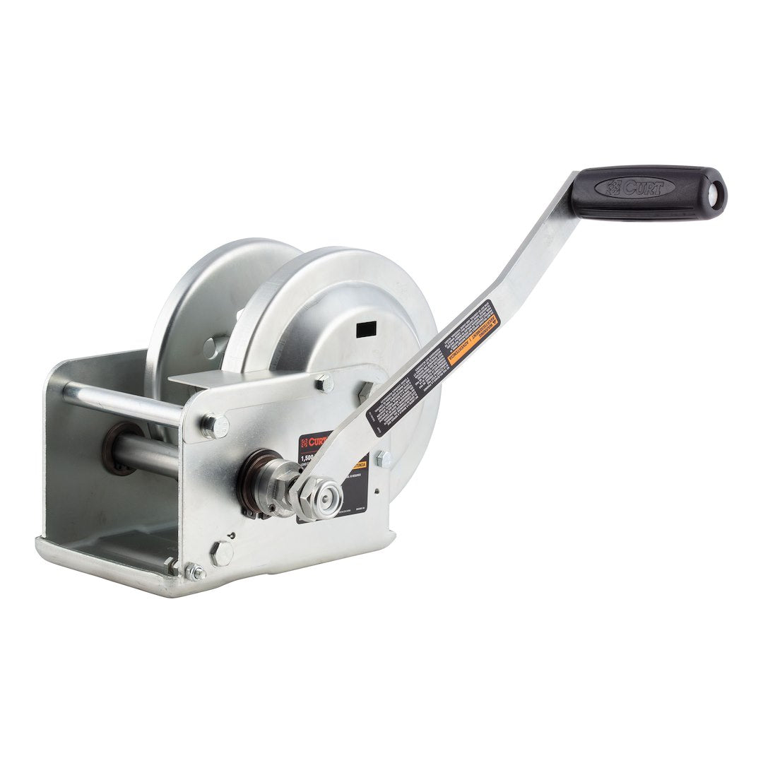 CURT 29615 1,500-Pound Fixed-Mount Brake Winch - image 1