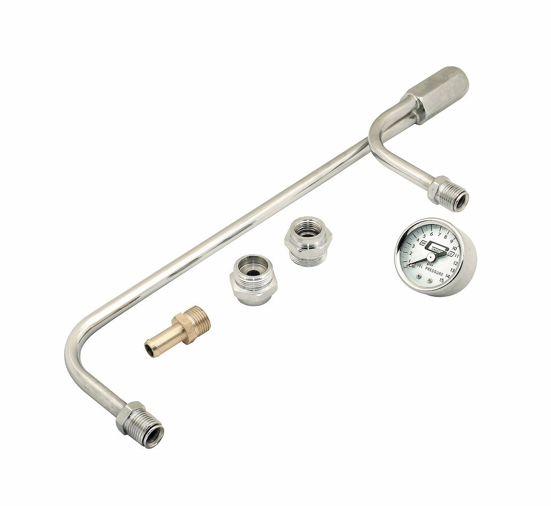 Mr. Gasket 1559 Chrome Fuel Line with Pressure Gauge