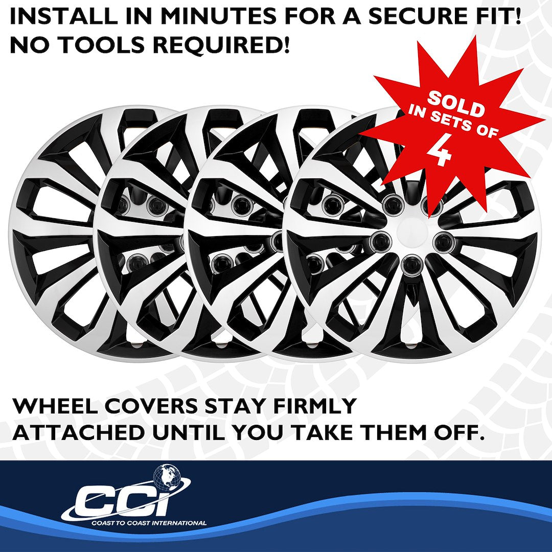 Coast To Coast 106115SB 15-Inch Black/Silver Wheel Covers - image 5