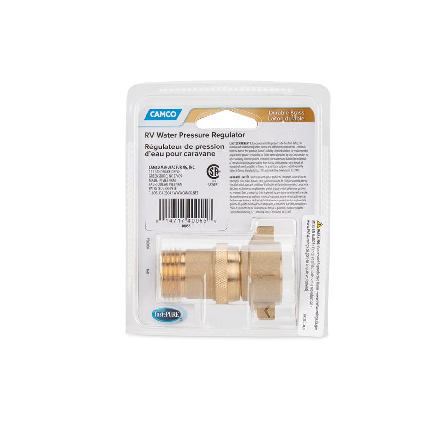 Camco Fresh Water Pressure Regulator (40055) – End Size1: 3/4 Inch