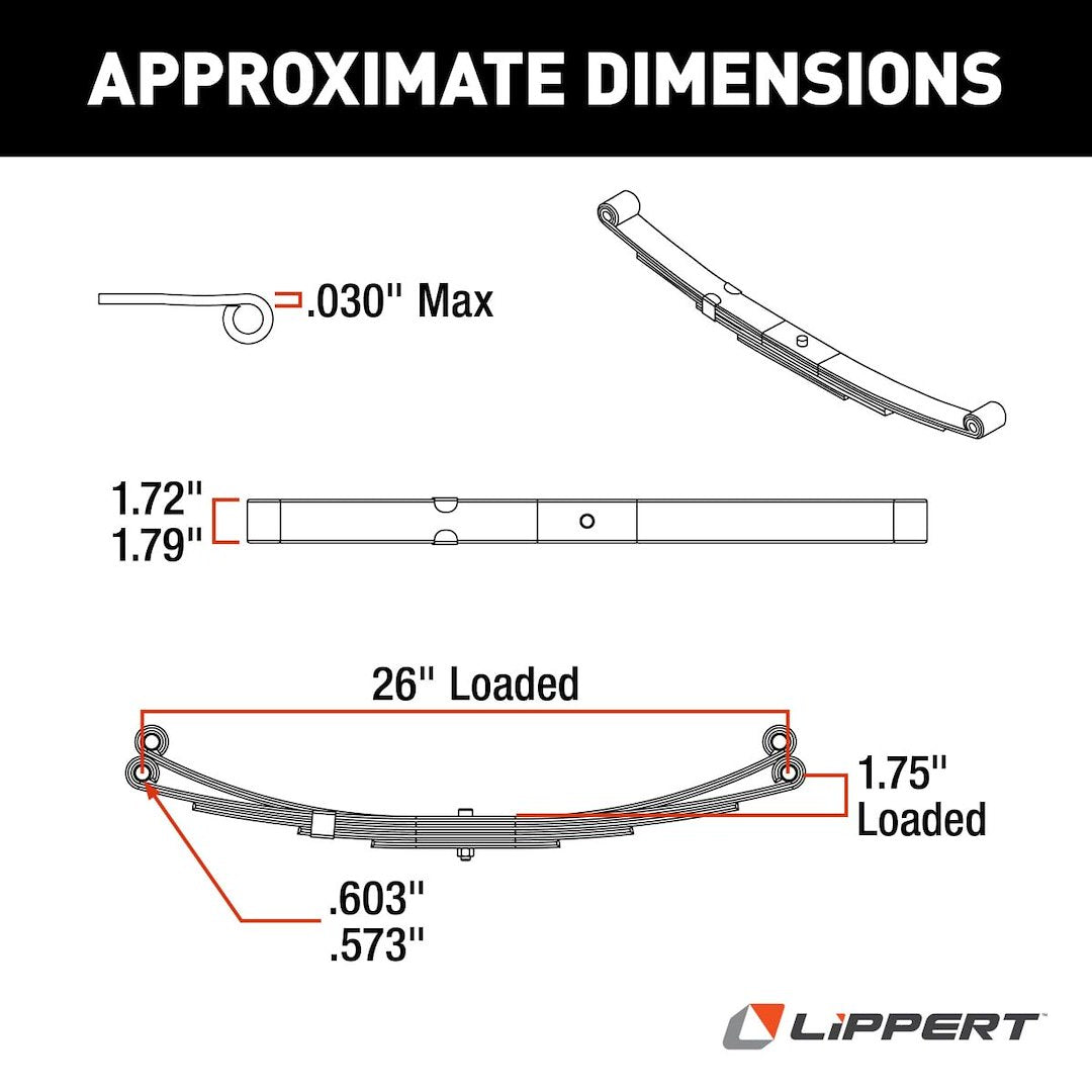 Lippert Components 124903 Trailer Axle Leaf Spring - image 3