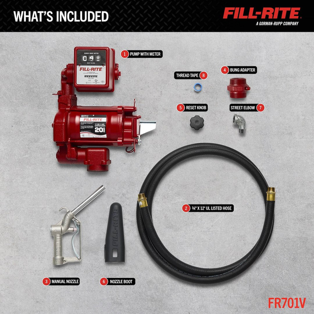 Fill-Rite Fr701v 115V AC Pump with 807C Meter