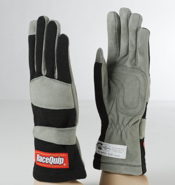 Racequip 351002 Single-Layer Black Racing Gloves, Small