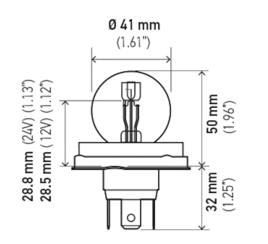 Hella 002088255 R2 24V 55/50W Multi-Purpose Bulb