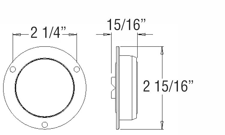 Optronics MCL52RB Flange-Mount Trailer Marker/Clearance Light