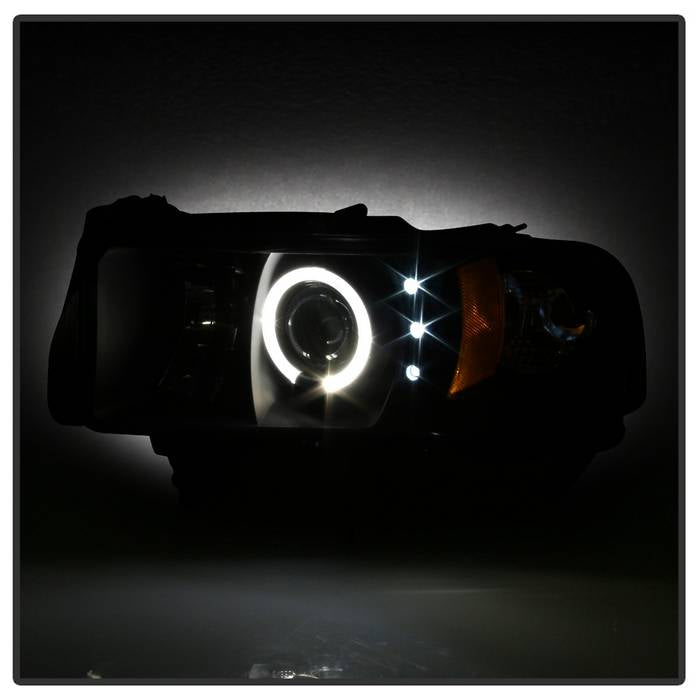 Spyder 5010087 Black Halo Halogen Headlight for 94-00 Ram