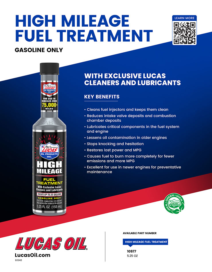 Lucas Oil 10977 High-Mileage Gasoline Fuel Treatment