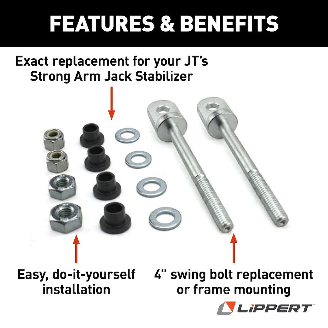 Lippert Components 314596 Trailer Stabilizer Jack Stand Lock Arm Mounting Bolt - image 2