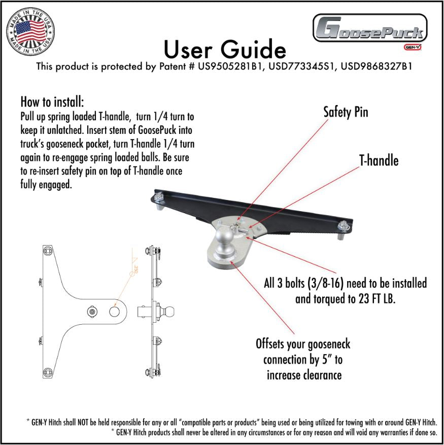 Gen-Y Hitch Gh-21005 Gooseneck Trailer Hitch Ball - image 5
