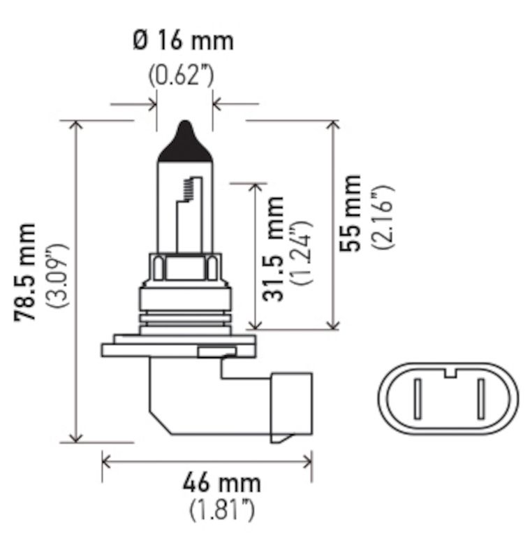 Hella H71070367 Optilux 9006 12V 80W Halogen Headlight Bulb