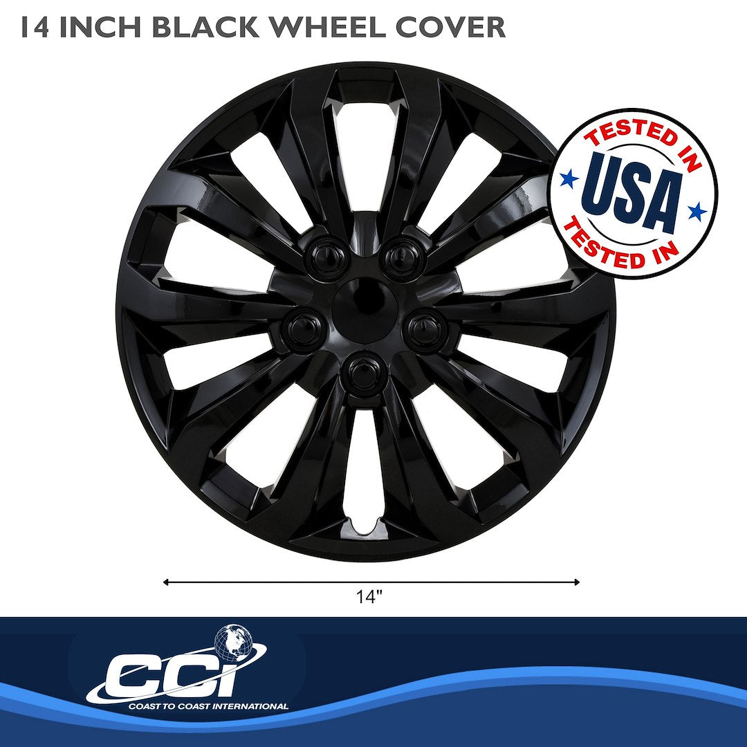 Coast To Coast 106114BLK 14-Inch Gloss-Black Wheel Covers - image 3