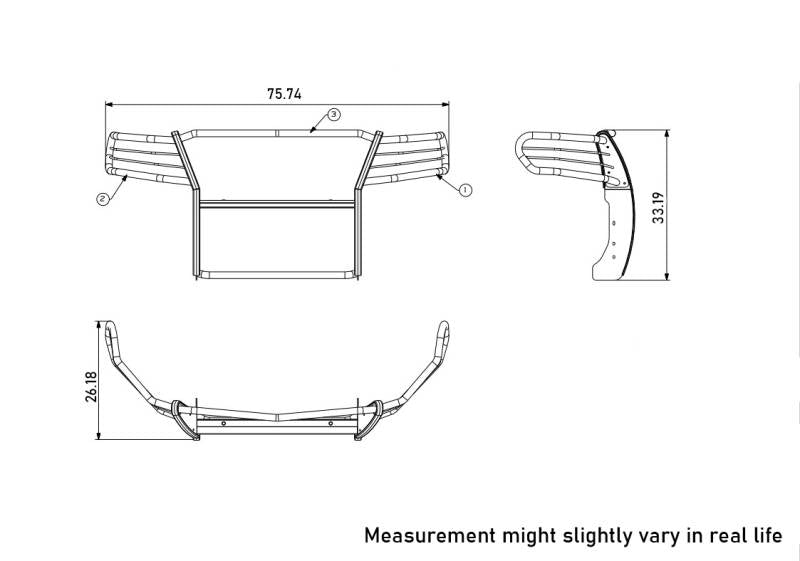 Black Horse Offroad Steel Grille Guard 17GC15MA - image 6