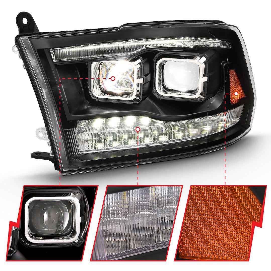 ANZO USA 111464 Black LED Projector Headlights for Ram 1500–3500