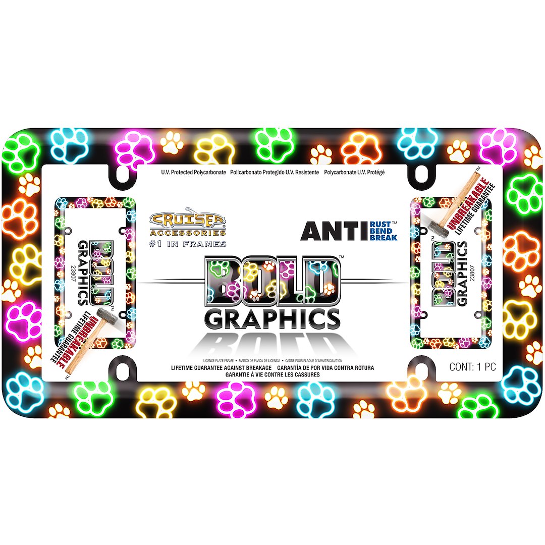 Cruiser 23807 Bold Graphics Paws Plate Frame - image 2
