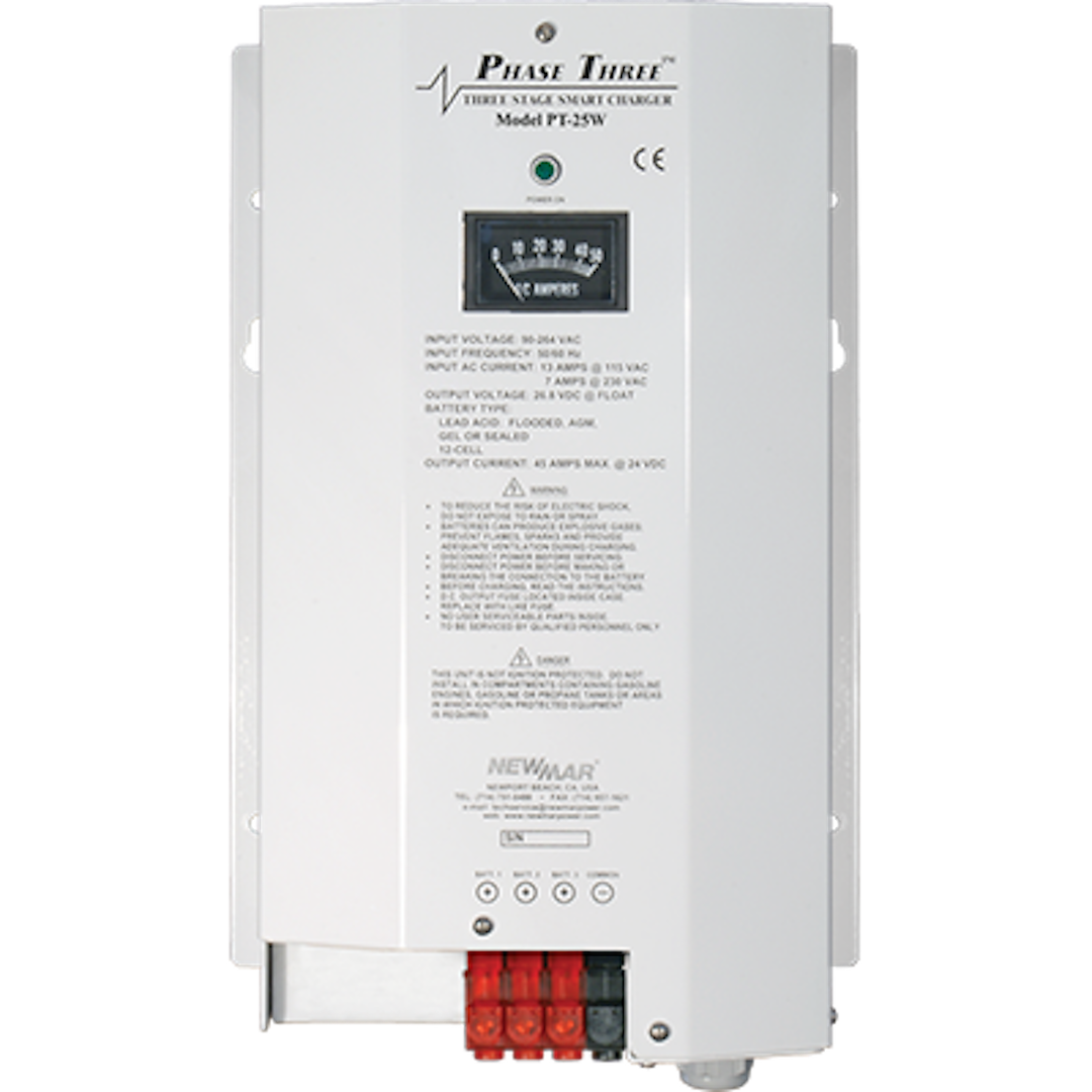 NewMar PT-25W Phase Three Smart 12V 25A Battery Charger