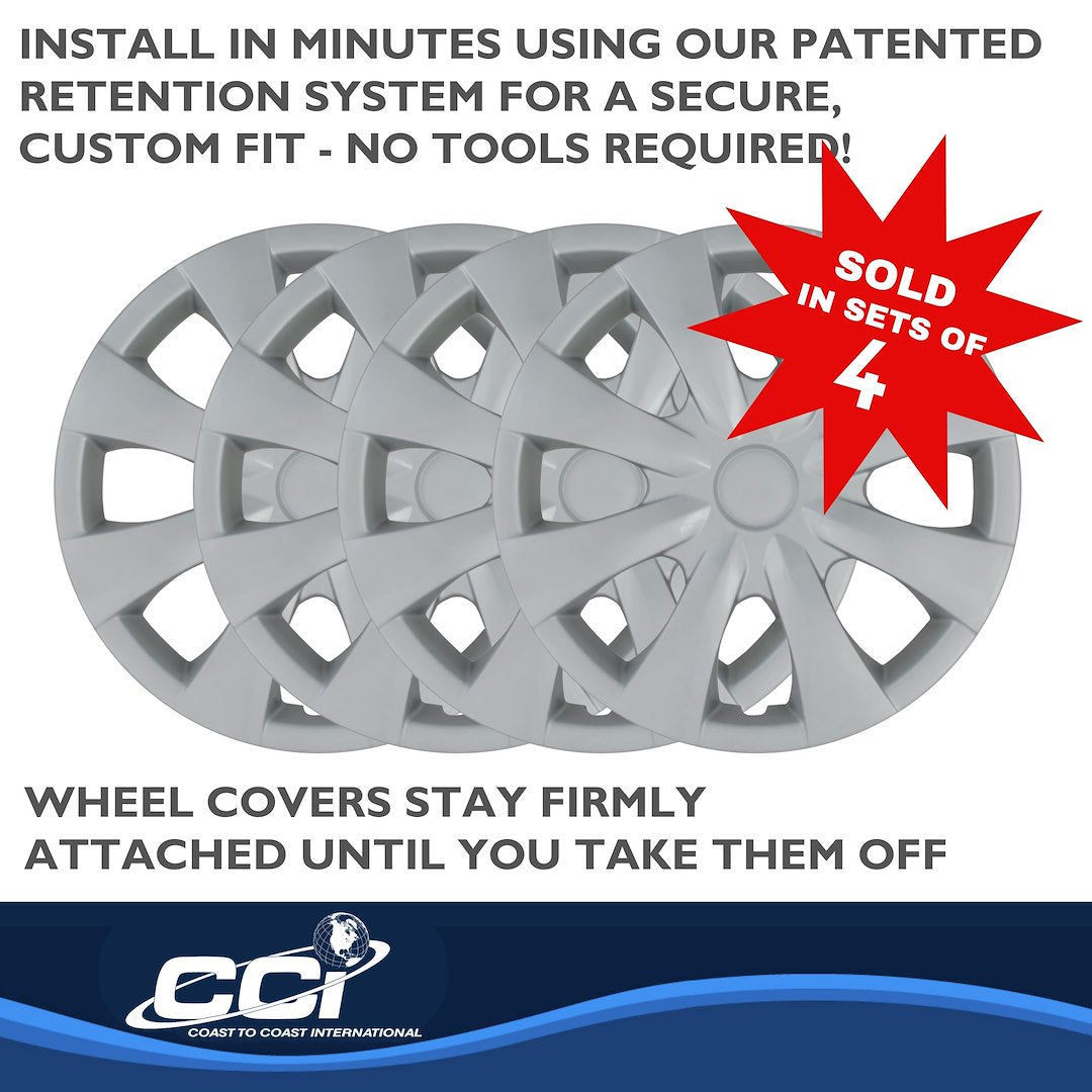 Coast To Coast 45015S Corolla Silver 8-Spoke Covers - image 4