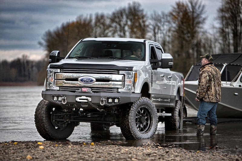 WARN 100918 Ascent Front Bumper with Winch Mount – Ford Super Duty