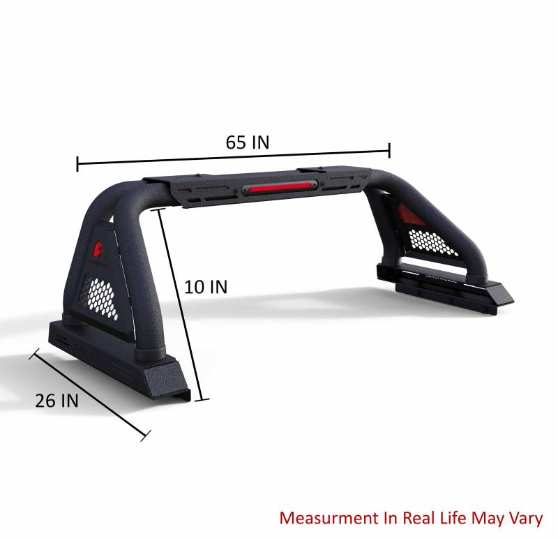 Black Horse Offroad RB07MT Tubular Powder Coated Steel Truck Bed Bar - image 9
