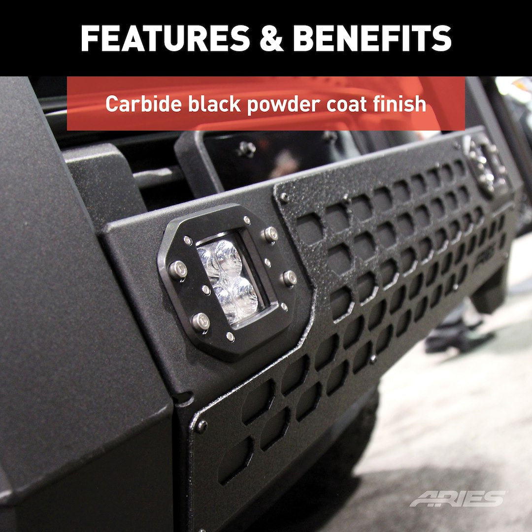 Aries 2163102 Bull Bar Black Carbide Powder Coated 5-1/2 Inch Yes with skid plate - image 10